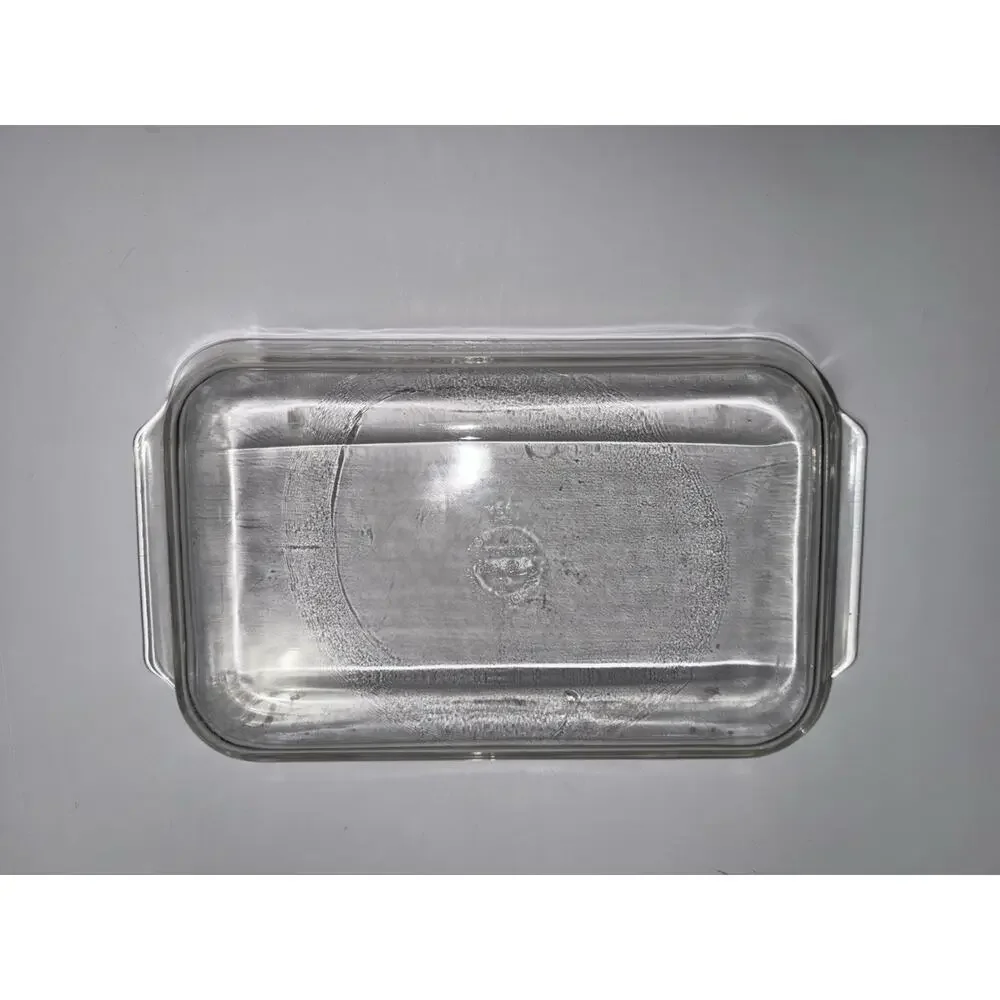 Vintage Fire King Anchor Hocking Clear Glass Rectangular Baking Pan 2 QT 431 USA